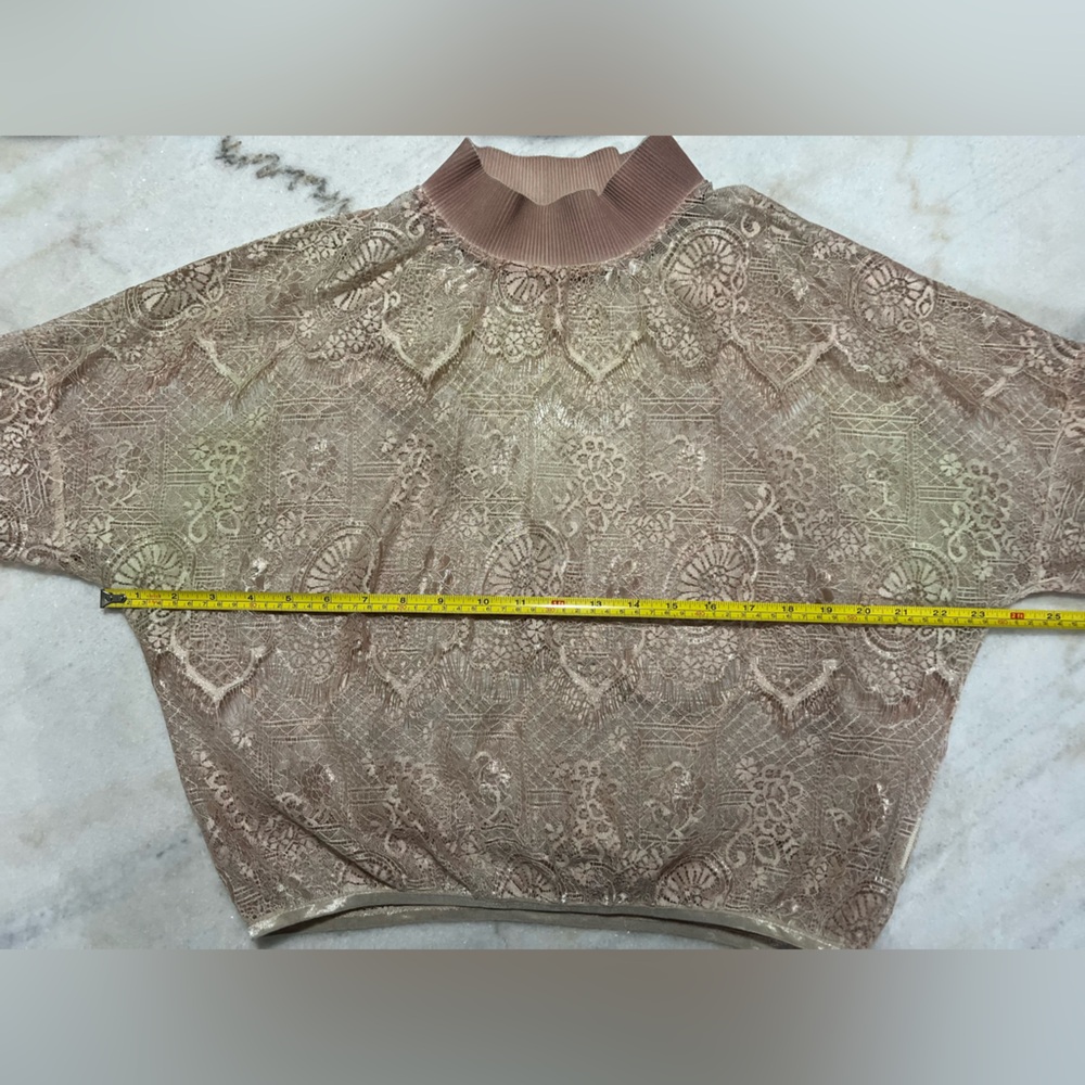 Elegant Vintage Pink Lace Top Elegant Womens - Picture 9 of 9